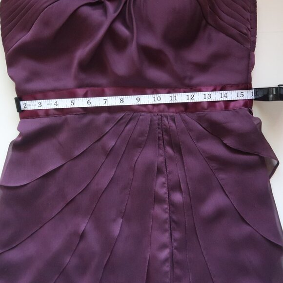 Adrianna Papell Purple One Shoulder Chiffon Cocktail Pleated Ruffle Dress  6 - Picture 11 of 16